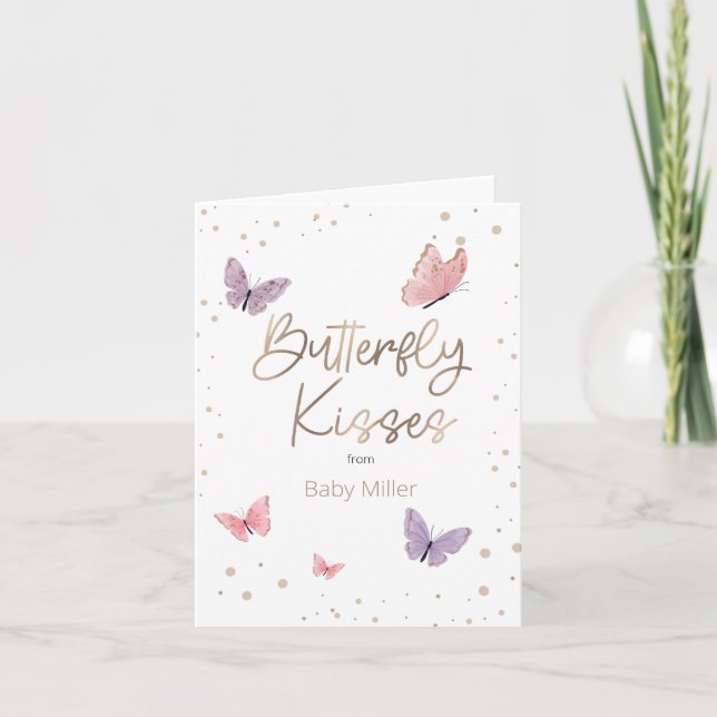 Butterfly Kisses Thank You  Card (Front)