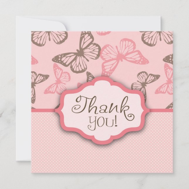 Butterfly Kisses Thank You Card 2 (Front)
