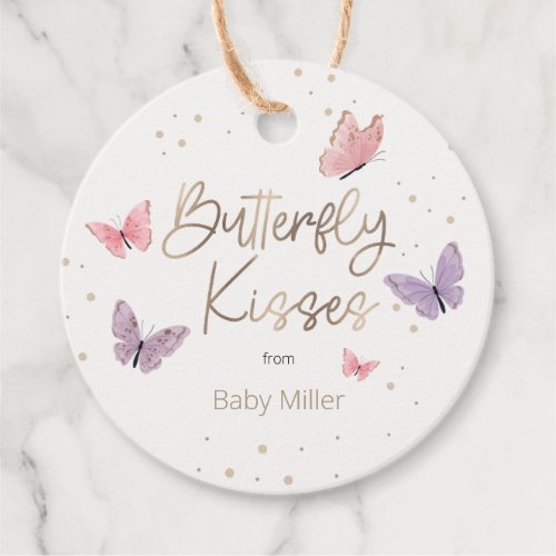 Butterfly Kisses Thank you Favor Tags