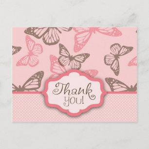 Butterfly Kisses Thank You Postcard