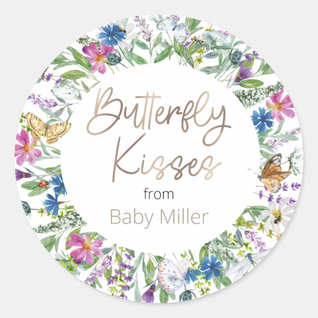 Butterfly Kisses Thank you sticker (Front)