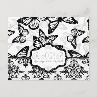 Butterfly Kisses Wedding RSVP Card_DrMullins Card