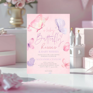Butterfly Kisses Wishes elegant classy stylish Invitation