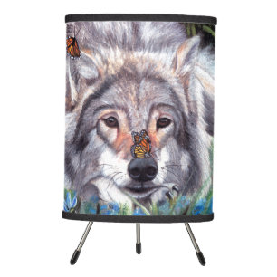 Butterfly Kisses - Wolf and Butterflies Lamp
