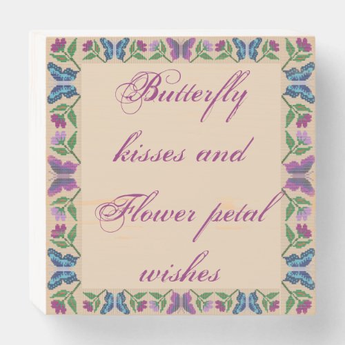 Butterfly Kisses Wooden Box Sign