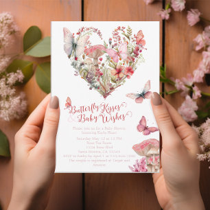 Butterfly Kisses Woodland Baby Shower Invitation