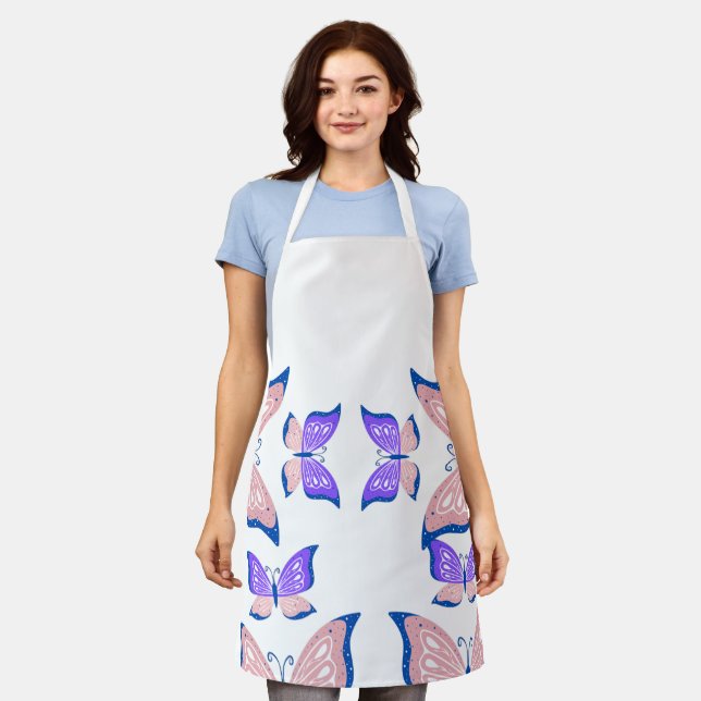 Butterfly Kitchen Apron – Cute and Colorful Cookin (Worn)