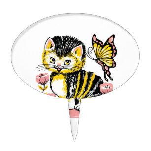 Butterfly & Kitten Cake Topper