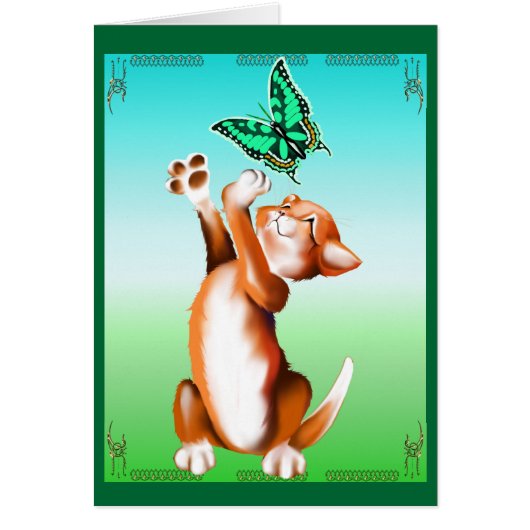 Butterfly Kitten Card (Front)
