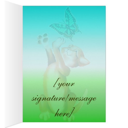 Butterfly Kitten Card (Inside (Right))