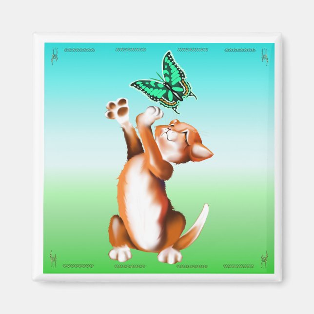 Butterfly Kitten Magnet (Front)