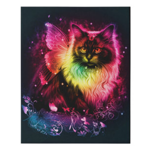 Butterfly Kitty Faux Canvas Print