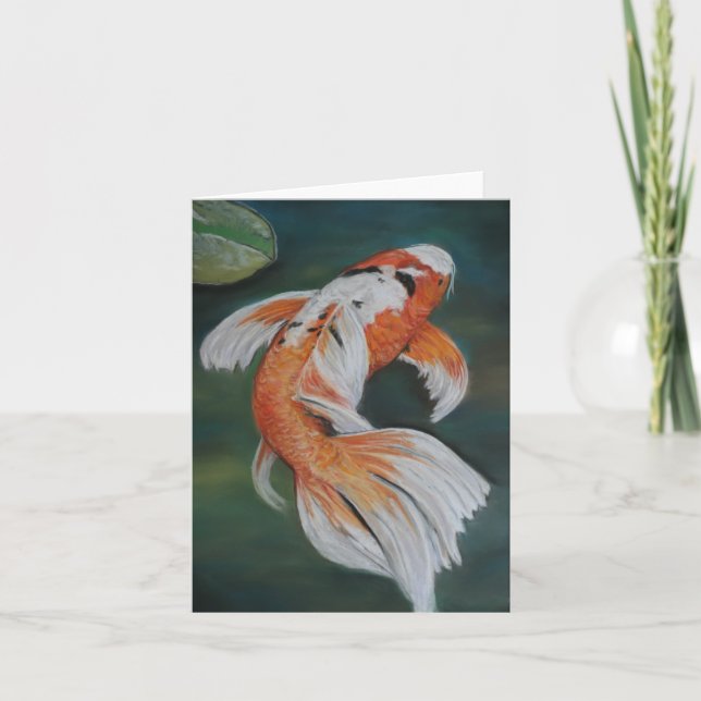 Butterfly Koi Fish Art Notecard (Front)