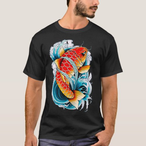 Butterfly Koi Orange Tattoo FishFunny 4 T_Shirt