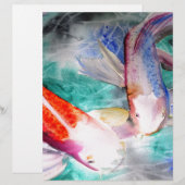 Butterfly Koi watercolour Japanese Fish Art (Front/Back)