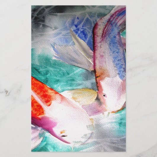 Butterfly Koi watercolour Japanese Fish Art (Front)