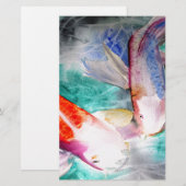 Butterfly Koi watercolour Japanese Fish Art (Front/Back)