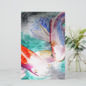 Butterfly Koi watercolour Japanese Fish Art (Standing Front)