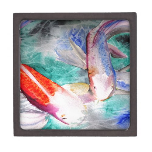 Butterfly Koi watercolour Japanese Fish Art Gift Box