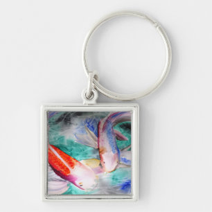 Butterfly Koi watercolour Japanese Fish Art Keychain