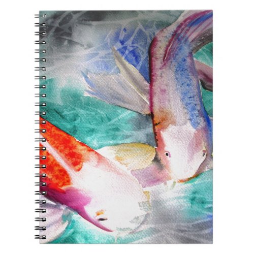 Butterfly Koi watercolour Japanese Fish Art Notebook