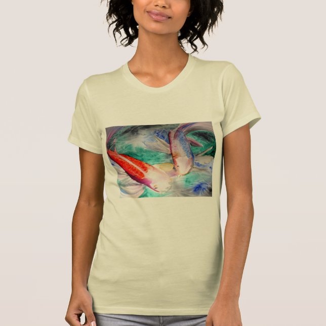 Butterfly Koi watercolour Japanese Fish Art T-Shirt (Front)