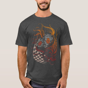 Butterfly Koi Yin Yang Art on A Koi Pond  T-Shirt