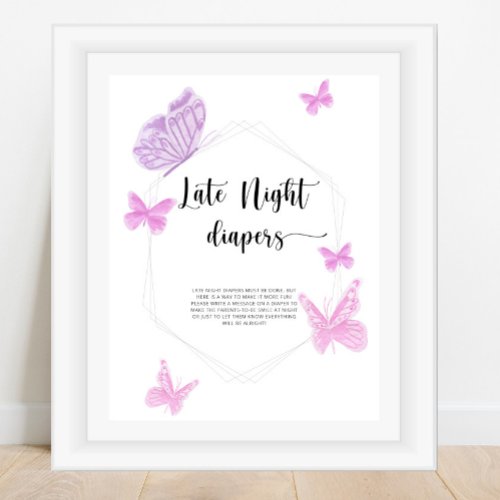 Butterfly  Late night diapers game  Poster