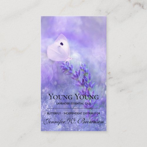 Butterfly Lavender Floral Essential Oils Business Card