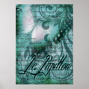 Butterfly- Le Papillon teal Poster