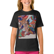 Butterfly Leaf Portrait Black T-Shirt