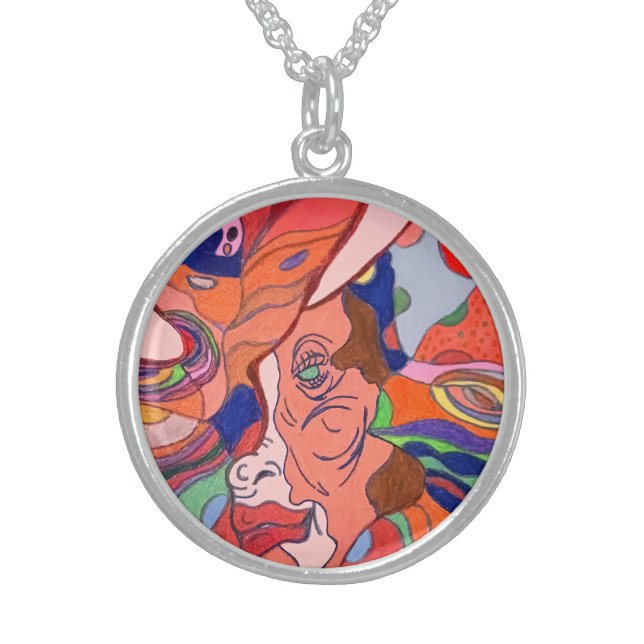 Butterfly Leaf Portrait Necklace (Front)