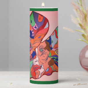 Butterfly Leaf Portrait Pillar Candle