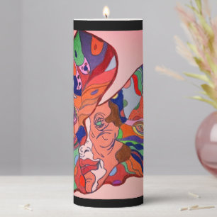 Butterfly Leaf Portrait Pillar Candle