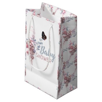 Butterfly Leaves Elegant Baby Shower Small Gift Bag by StampedyStamp at Zazzle