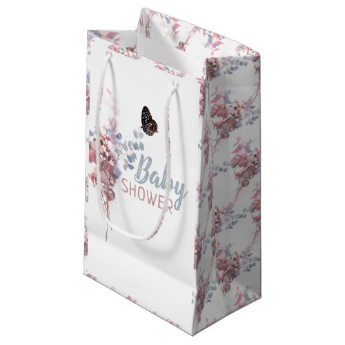Butterfly Leaves Elegant Baby Shower Small Gift Bag