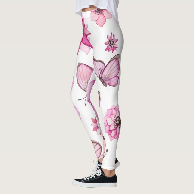 butterfly leggings for women | butterflies pattern (Left)