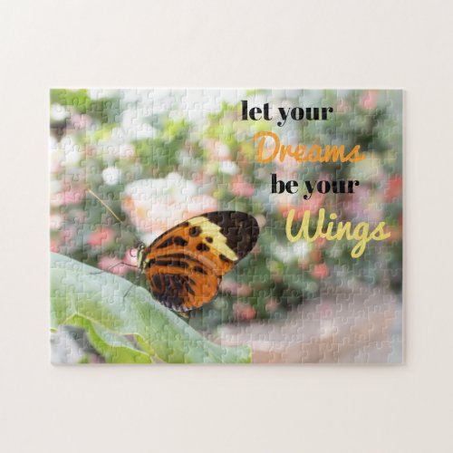Butterfly Let your dreams Quote Jigsaw Puzzle