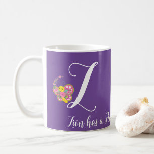 Butterfly Letter Z Floral Mug