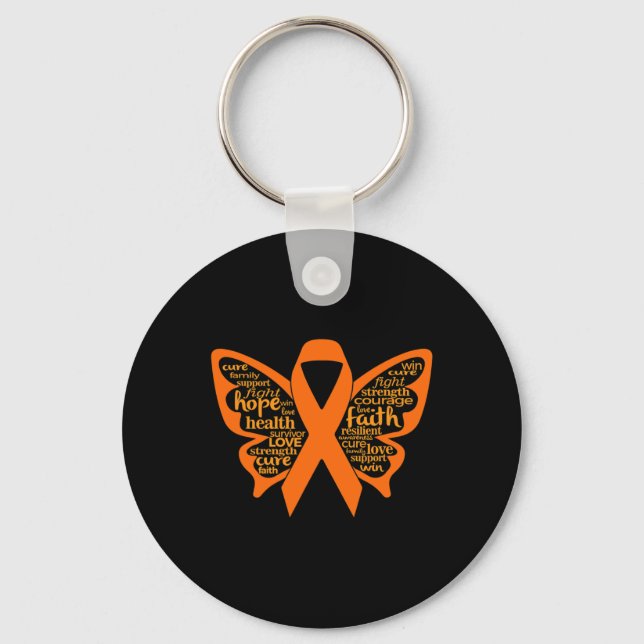 Butterfly Leukemia Awareness  Keychain (Front)