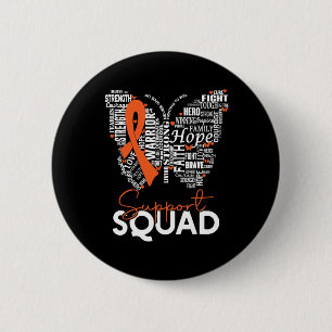 Butterfly Leukemia Blood Cancer Awareness Support Button