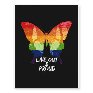 Butterfly LGBT Pride Temporary Tattoos