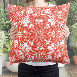 Butterfly Life Cycle Mandala Throw Pillow