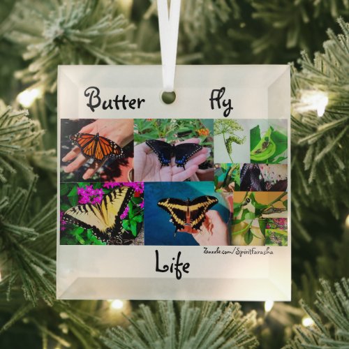 Butterfly Life Glass Ornament
