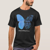 Butterfly Light Blue Ribbon Asthma And Allergy Awa T-Shirt