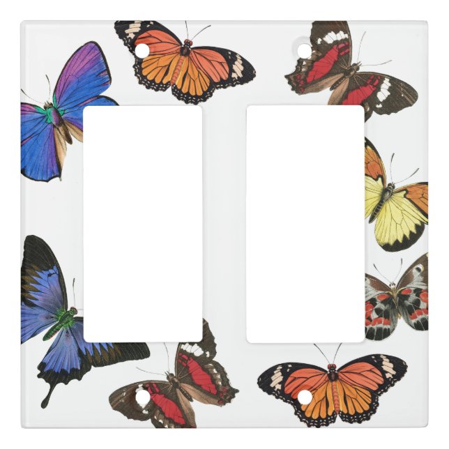 Butterfly Light Switch Cover Double Rocker (Front)