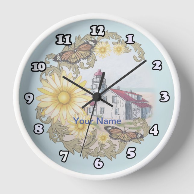 Butterfly Lighthouse Clock (Front)