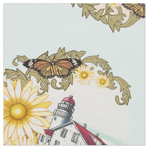 Butterfly Lighthouse  Fabric
