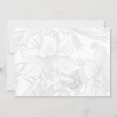 Butterfly Lilies Silver 25th Wedding Anniversary Invitation (Back)
