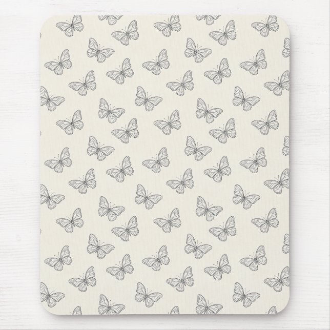 Butterfly Line Art Pattern Mouse Pad (Front)